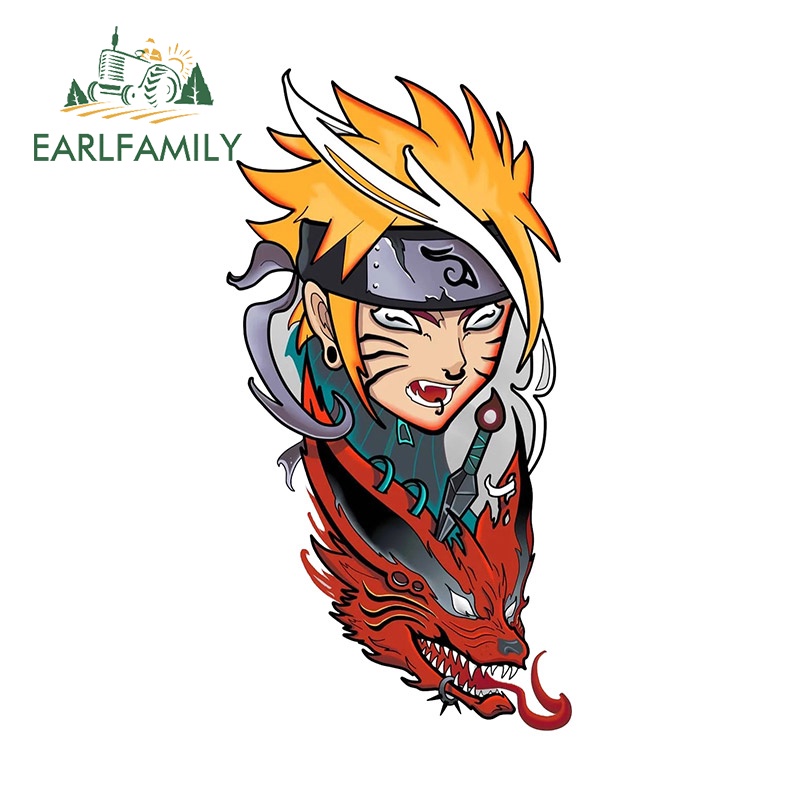 Sticker Dán Kính Chắn Gió Xe Hơi / Xe Máy Hình Naruto Vui Nhộn Kích Thước 13Cmx6.8Cm Bằng Vinyl