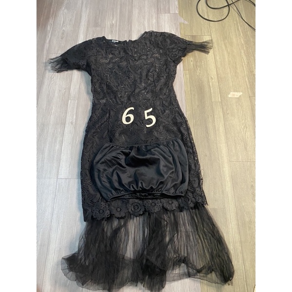 2hand đầm body đen ren eo 65cm mã 187