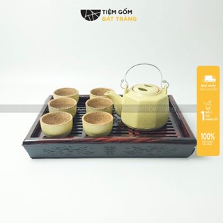  Bộ Ấm Chén Gốm Sứ Bát Tràng Men Hoả Biến Nhiều Màu Tách Trà Kèm Khay Tráng Men Dung Tích 350ml 
