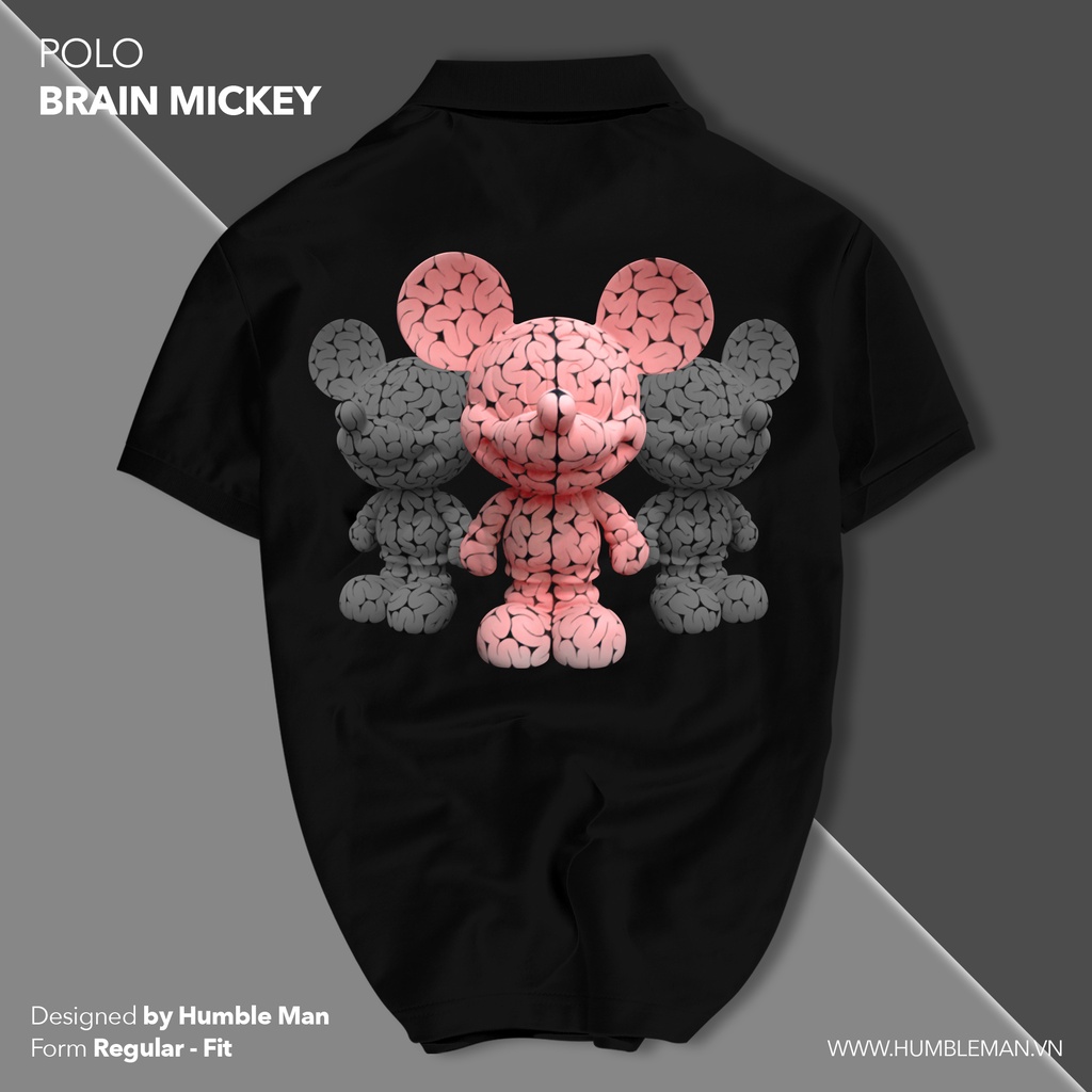 Áo Polo BRAIN MICKEY vải cá sấu Cotton xuất xịn, chuẩn form, trẻ trung - thanh lịch - Humble Man