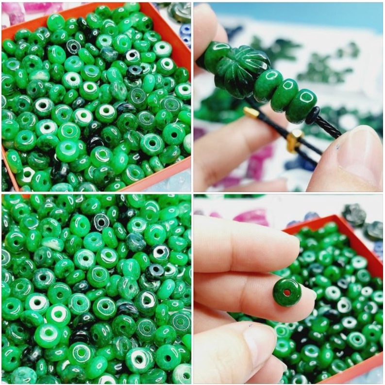 Một điếu tròn xỏ vòng tay chất liệu CAMTHACH ngọc sơn thủy