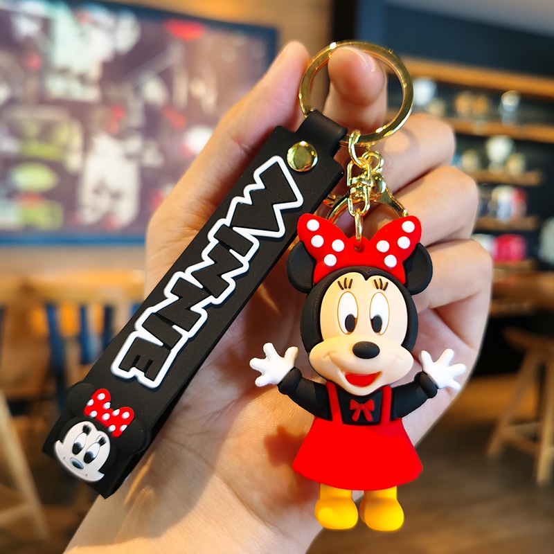 DISNEY Móc Khóa Hình Chuột Mickey Minnie Dễ Thương