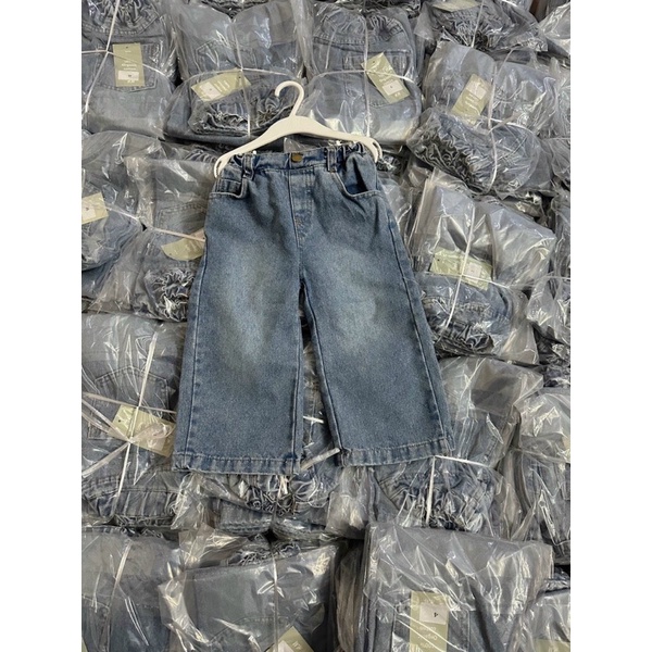 Quần bò ống rộng bé gái, jeans dài suông siêu chất và thời trang cho bé, chất mềm có giãn nhẹ thoải mái