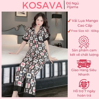 Đồ ngủ pijama nữ tay ngắn quần dài dễ thương mặc nhà KOSAVA