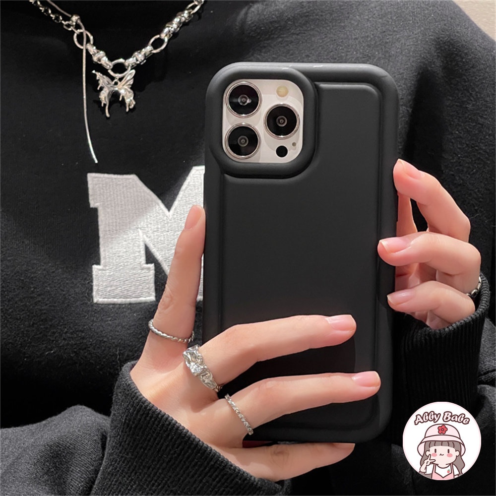 Ốp Điện Thoại Silicon TPU Mềm Nhám Màu Đen Đơn Giản Chống Va Đập Cho IPhone 14 Pro Max 11 7Plus 13 12 11 Pro Max X XS XR