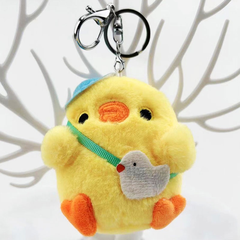 Thú Nhồi Bông Hình Gà Con Đáng Yêu Treo Túi Đi Học / Túi Xách
