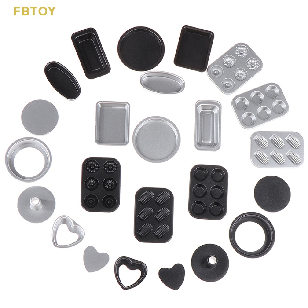 1 Bộ Khay Nướng Mini 1: 6 1: 12 Dùng Trang Trí Nhà Búp Bê