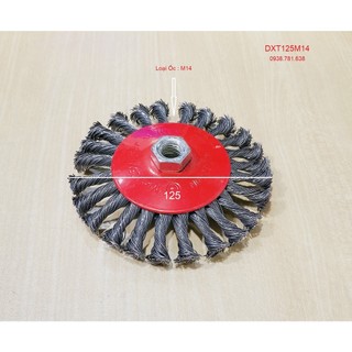 Dĩa cước xoắn thép chà gỉ 125m14