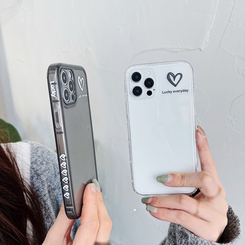 Ốp Điện Thoại Trong Suốt Chống Sốc Họa Tiết Trái Tim Cho iPhone 14 13 12 11 Pro MAX X XR XS MAX 8 7 Plus SE 2020