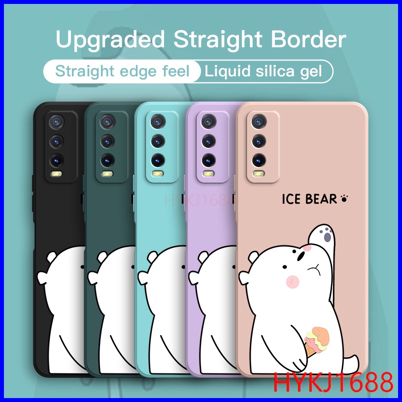 Ốp lưng Vivo Y12S ốp lưng Vivo Y20 ốp lưng Vivo Y20S Ốp Điện Thoại tpu Silicon Hình Gấu Và Mũ Cho Vivo Y12S Y20 Y20S V2026 V2029 HBX
