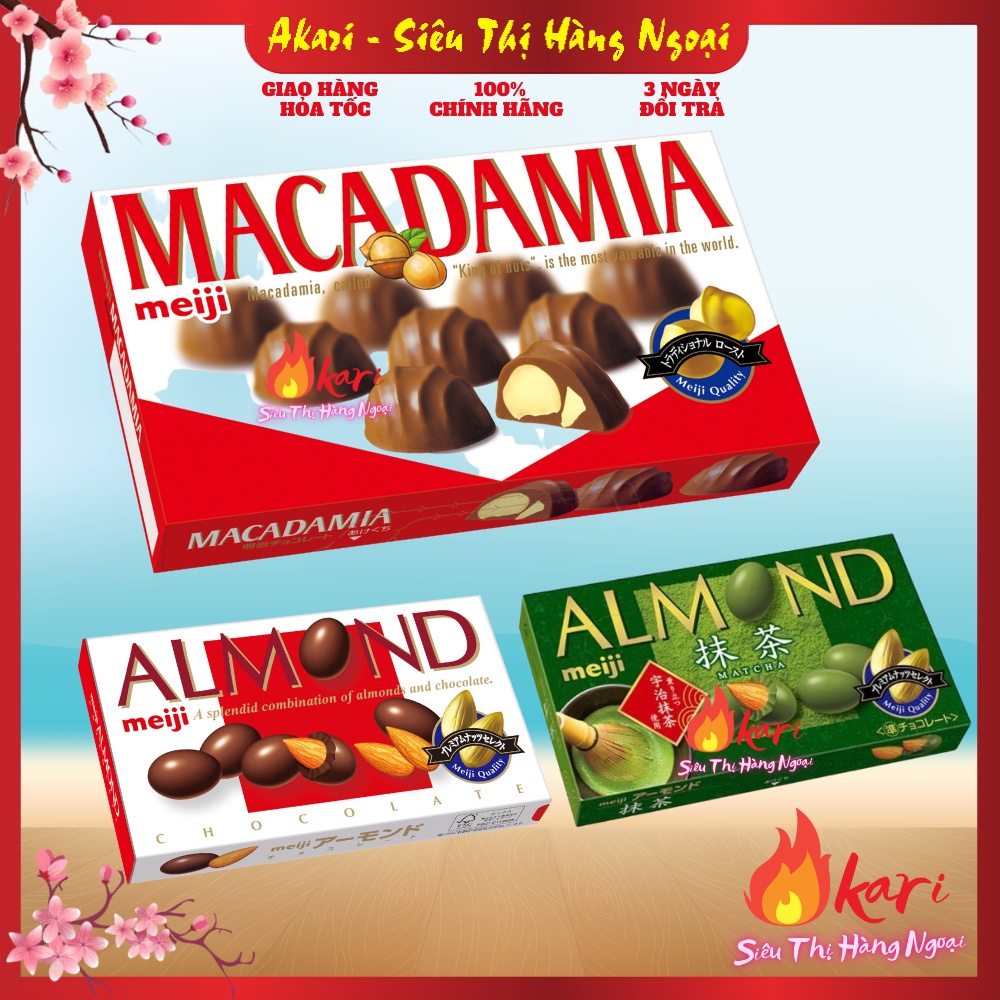 Socola Nhật Bản Meiji Macadamia hạnh nhân 64g