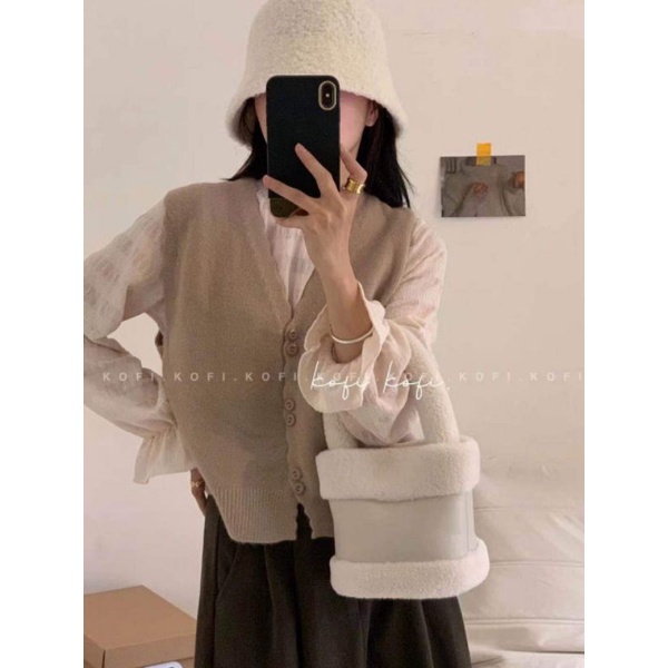 Sét áo sơmi cổ chun + áo gile len hàng QCL1