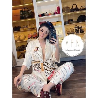 Set đồ ngủ lụa xước dơi siêu sang- chất đẹp