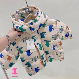 Áo phao cổ cao có mũ lót lông siêu ấm cho bé- hàng qccc