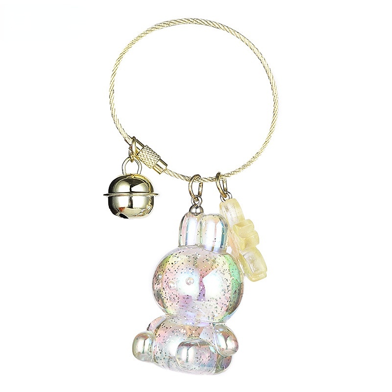 Hoạt Hình Móc Khóa Hình Chú Thỏ Ngồi Nhiều Màu Đáng Yêu