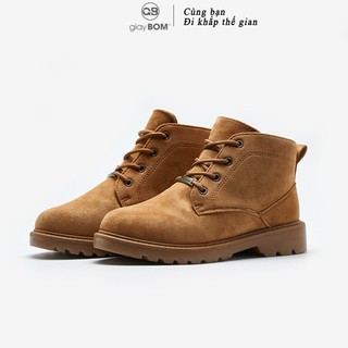 [Mã WABRMH99 giảm 12% đơn 99K]Giày Boot Nữ giayBOM Da Lộn Đế Cao 2 cm B840