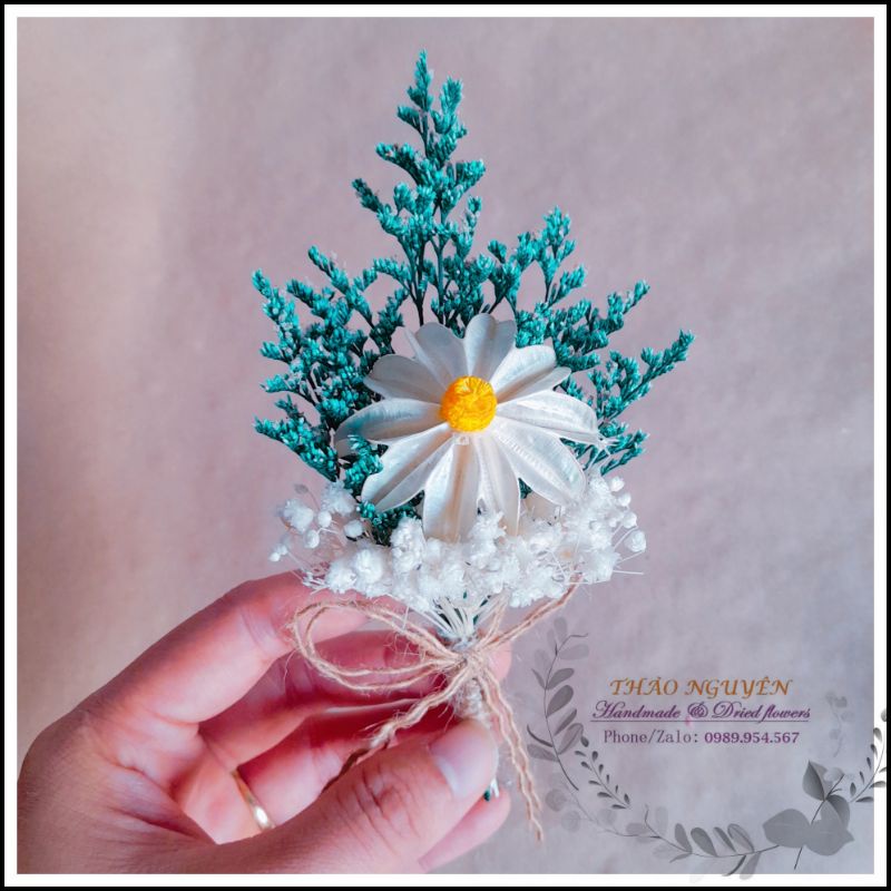 Bó hoa mini vĩnh cửu❤️bó hoa khô sao đuôi công mix thích hợp đính thiệp chúc mừng, thiệp mời, cài áo, trang trí bánh kem