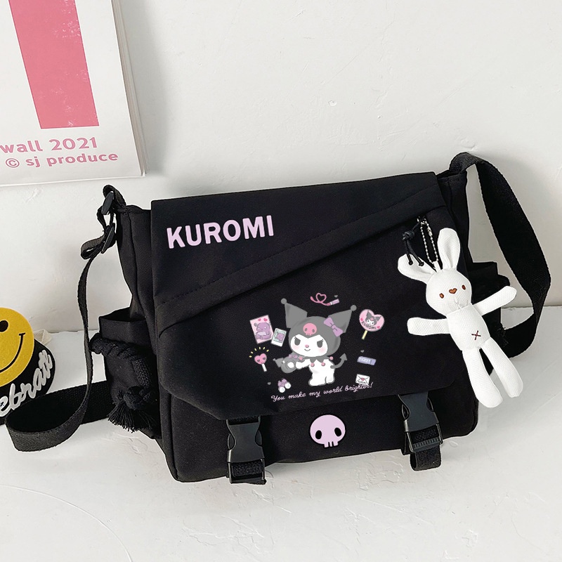 Dly sanrio kuromi Túi Đeo Vai Sức Chứa Lớn Họa Tiết Hoạt Hình Dễ Thương Thời Trang Cho Học Sinh # 1