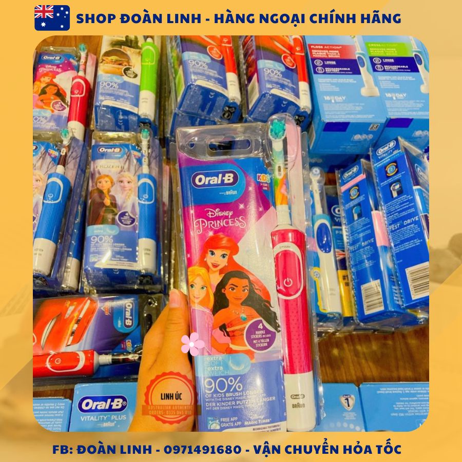 Bàn Chải Điện Oral-B Vitality, Bàn chải điện Oralb Braun Vitality chính hãng trẻ em và người lớn, Mẫu mới, Hàng Úc