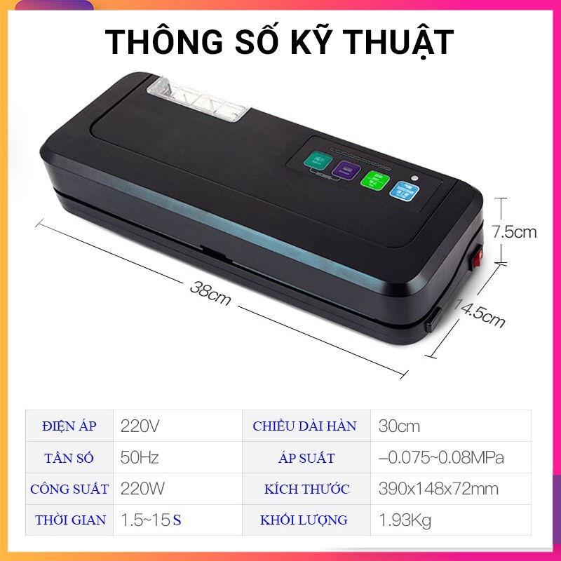 Máy hút chân không không kén túi P290, hút tự động, bền, dễ sử dụng-BẢO HÀNH CHÍNH HÃNG