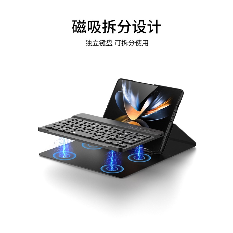 Bao Da Máy Tính Bảng Siêu Mỏng Tích Hợp Bàn Phím Bluetooth Không Dây Gấp 3 Có Thể Làm Giá Đỡ Cho Samsung Z Fold4