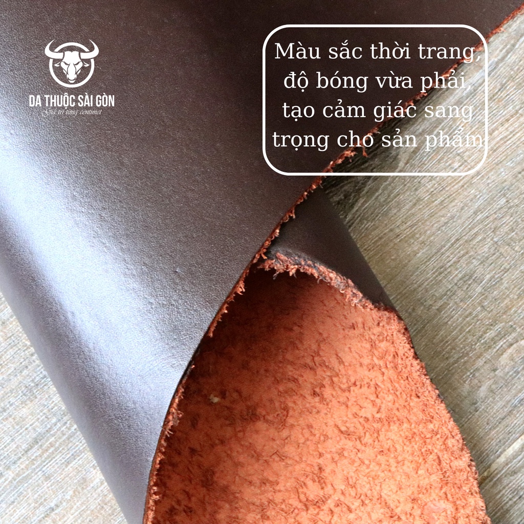 10 Pia da dầu màu nâu chocolate, da bò miếng cao cấp thương hiệu Da Thuộc Sài Gòn - BD-P04