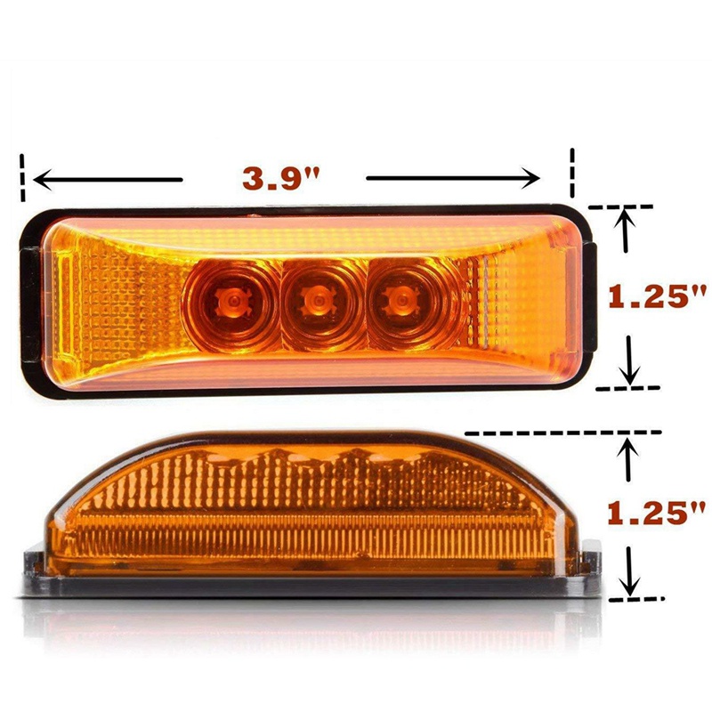3 Led 3.9Inch Car Truck Side Marker Light Tail Rear Lamps Indicator Marker 10-24V For Trailer Rv Boat Lorry