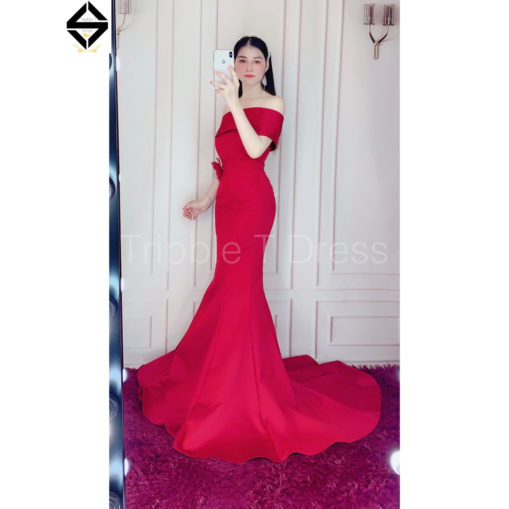 Đầm maxi body mặc cưới TRIPBLE T DRESS mặc được 4-5 kiểu cho dâu xinh đi bàn nhẹ nhàng - size S/M/L - MS163Y