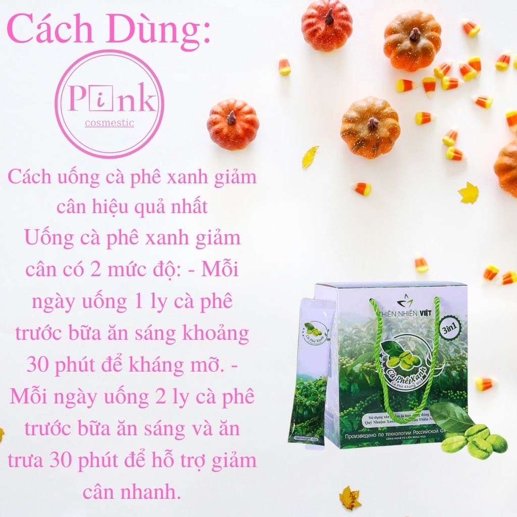 CAPHE XANH Kháng Mỡ Hộp 30 Gói Thiên Nhiên Việt