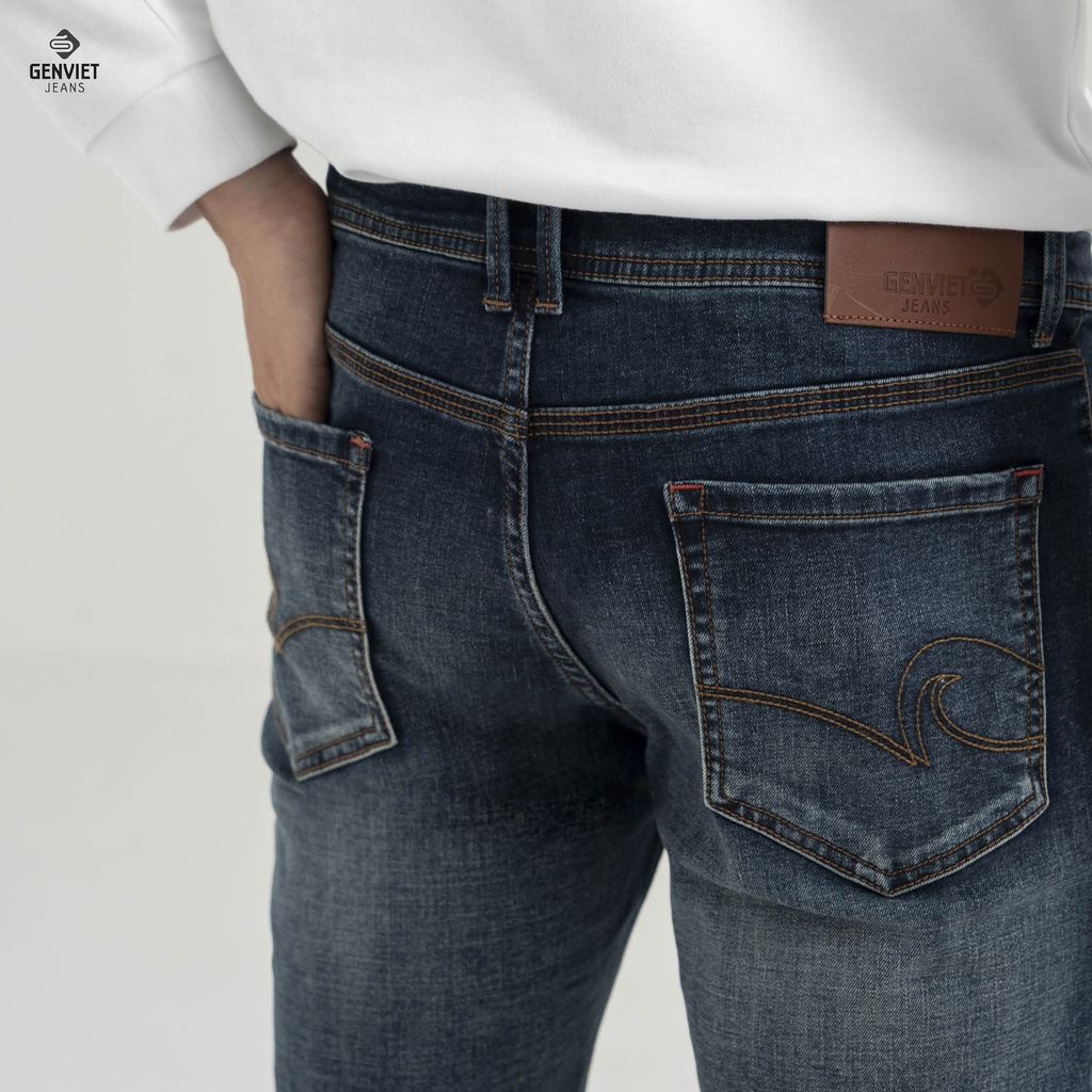 [Mã FATOP12 giảm 30K đơn 150K] Quần Jeans Nam GENVIET Loang Phối Rách Nhẹ Chất Bò Denim Cao Cấp T1103J8066