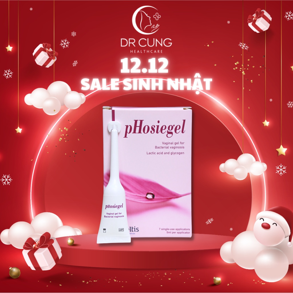 pHosiegel - Gel Đặt Âm Đạo, Phòng Ngừa Nhiễm Khuẩn, Chăm Sóc Vùng Kín, Khử Mùi Hôi, Cân Bằng pH (Tuýp 5ml) [Chính Hãng]