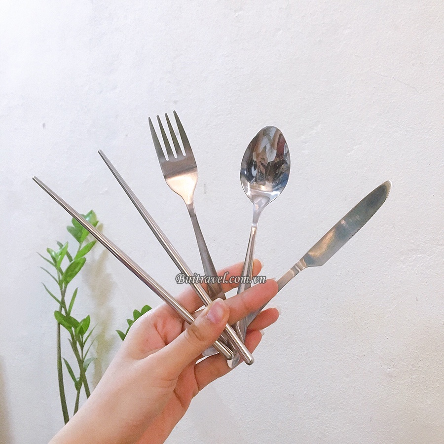 Set 4 món dao đũa thìa dĩa BB7131- Bộ dụng cụ ăn dã ngoại