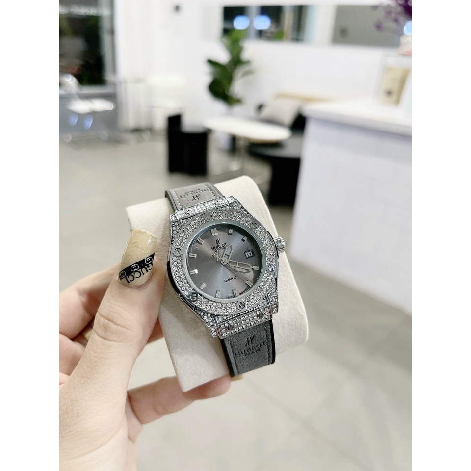 Đồng hồ nữ h.lot dây da - Đính đá cao cấp - bảo hành 12 tháng