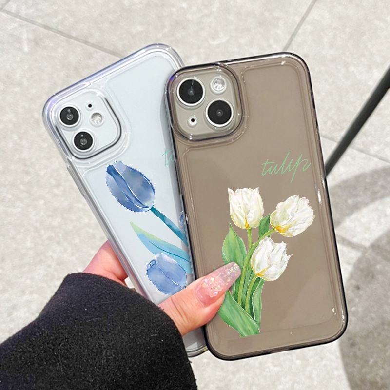 Ốp điện thoại Suntaiho in hình hoa tulip thích hợp cho iPhone 11 Pro Max / 13 12 Pro / Xs Max xr Xs 8 7 Plus