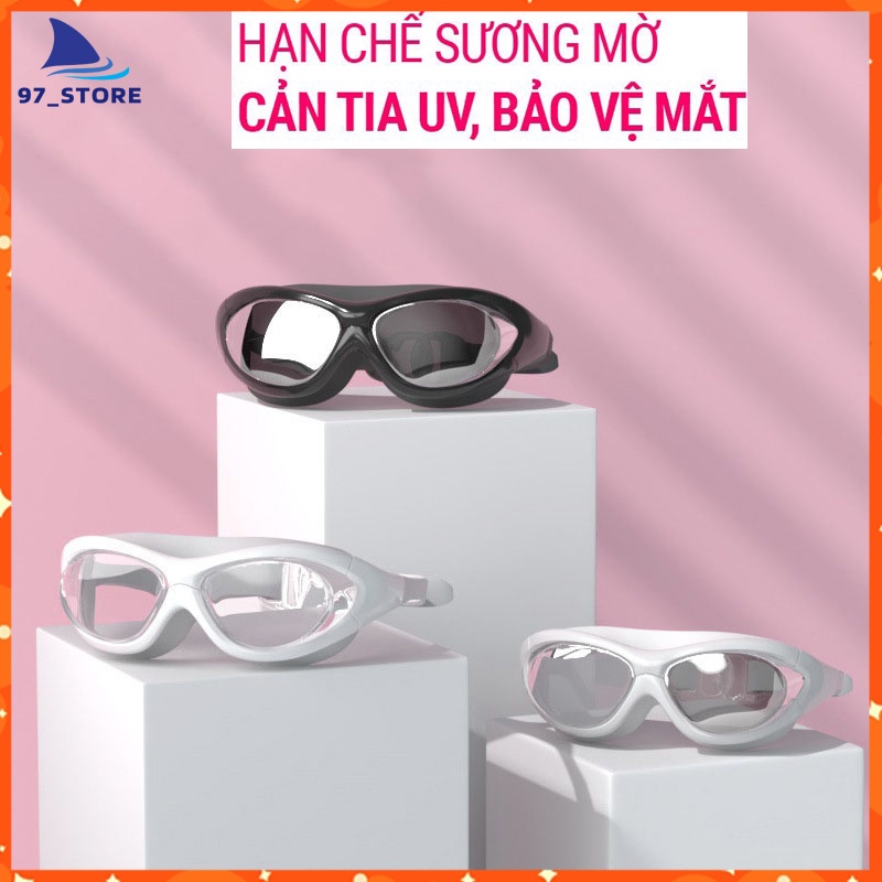 Kính bơi người lớn cản tia UV với mắt kính bơi tráng gương cho nam nữ cho bé từ 8 tuổi