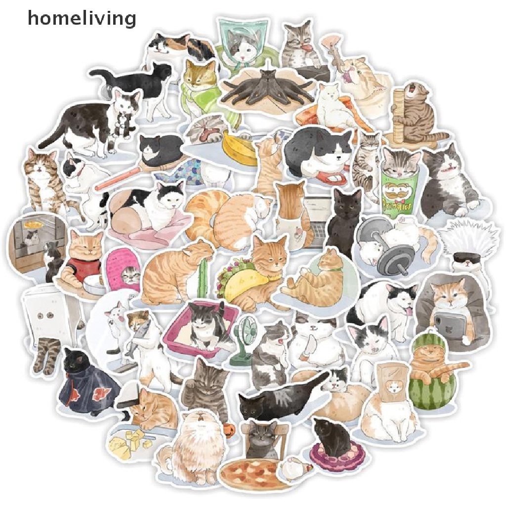 Set 50 Miếng Dán Trang Trí Hình Động Vật Dễ Thương