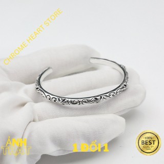 Vòng tay , cuff Chrome Heart bạc fullbox cao cấp. - Chrome Heart Store