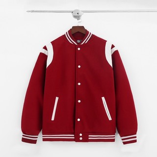 Áo khoác Bomber varsity jacket Dewe Teddy - Màu Đỏ