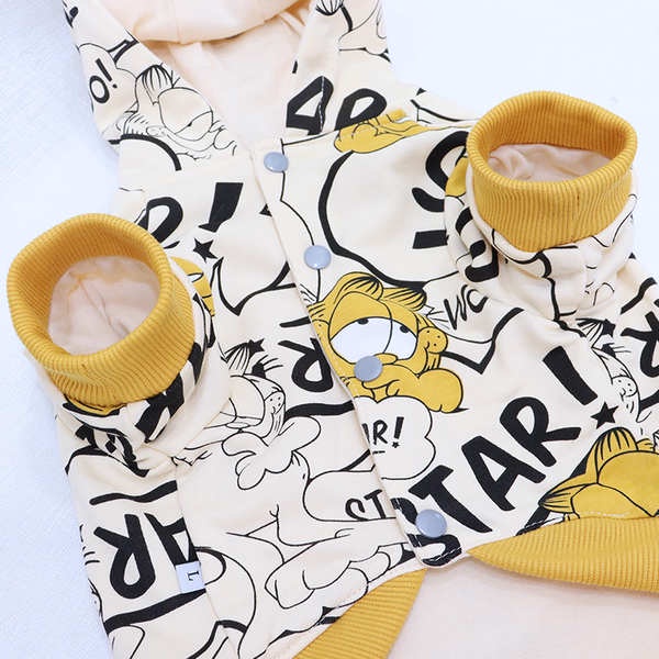 Áo Sweater Thân Ngắn Có Mũ Trùm Họa Tiết Chó Bull Hoạt Hình Kiểu Pháp Thời Trang Mùa Xuân Cho Cún Cưng