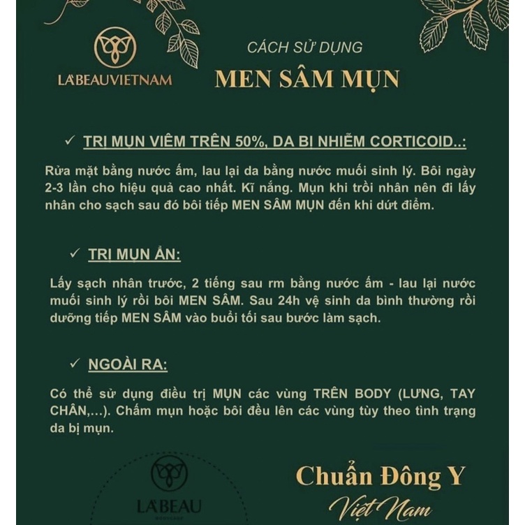 Men sâm mụn thượng đẳng LàBeau