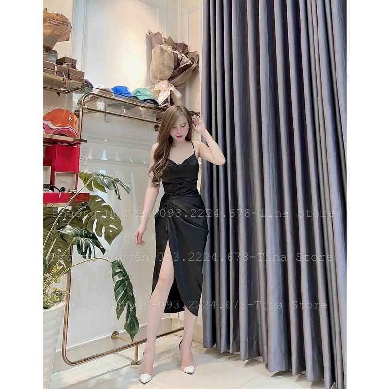 Đầm váy nữ body 2 dây xẻ tả tôn da, xinh đẹp và quyến rũ dành cho các nàng đi chơi, dự tiệc VIP48