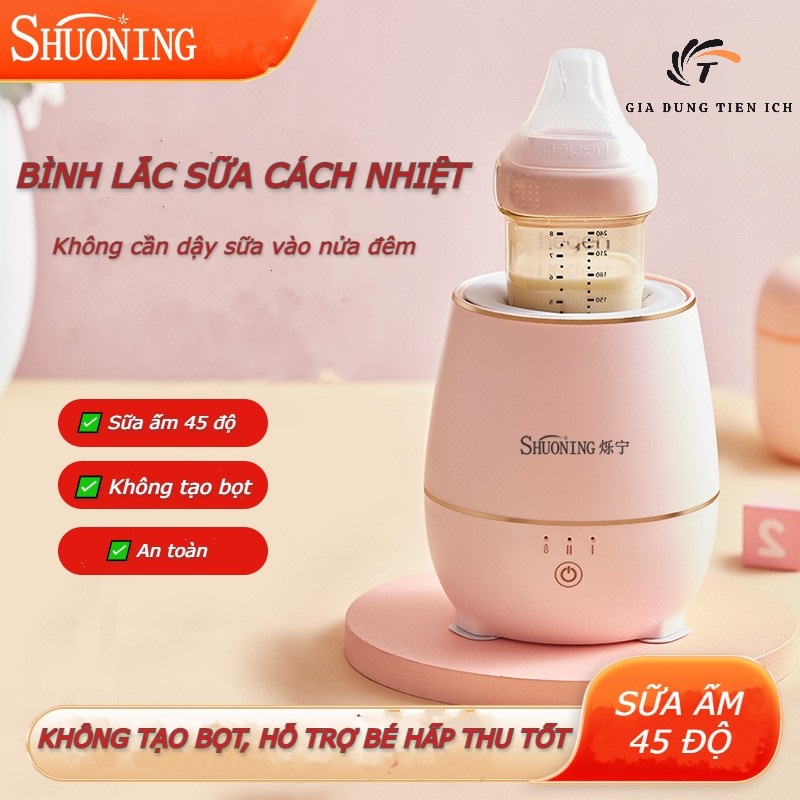 Máy lắc sữa tự động, ủ sữa cho bé, máy lắc sữa cho bé, bình lắc sữa chế độ xoay 360 độ giúp sữa tan