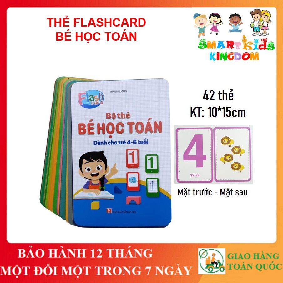 Bộ 42 Thẻ Bé Học Toán Cho bé từ 4-6 tuổi