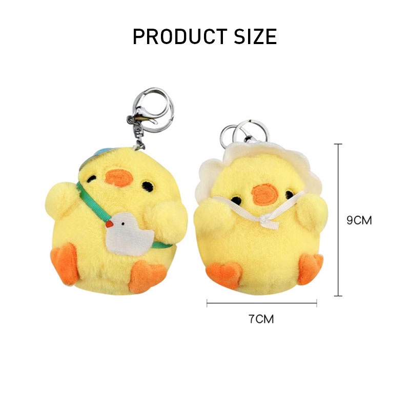 Thú Nhồi Bông Hình Gà Con Đáng Yêu Treo Túi Đi Học / Túi Xách