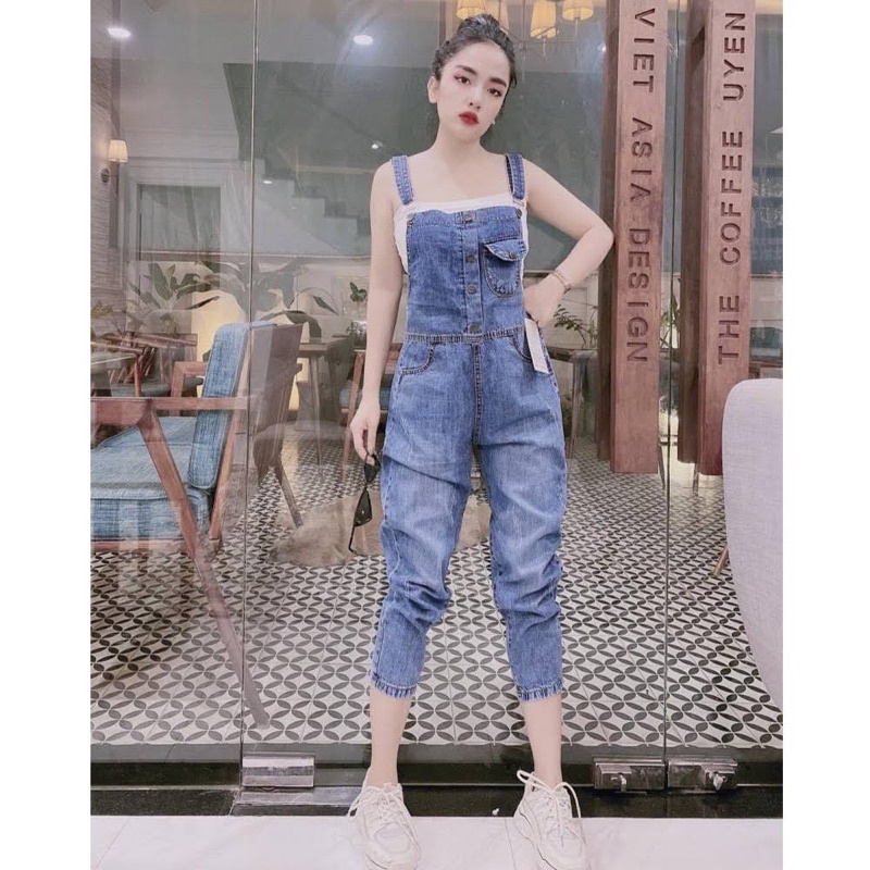 quần yếm jean chốt live