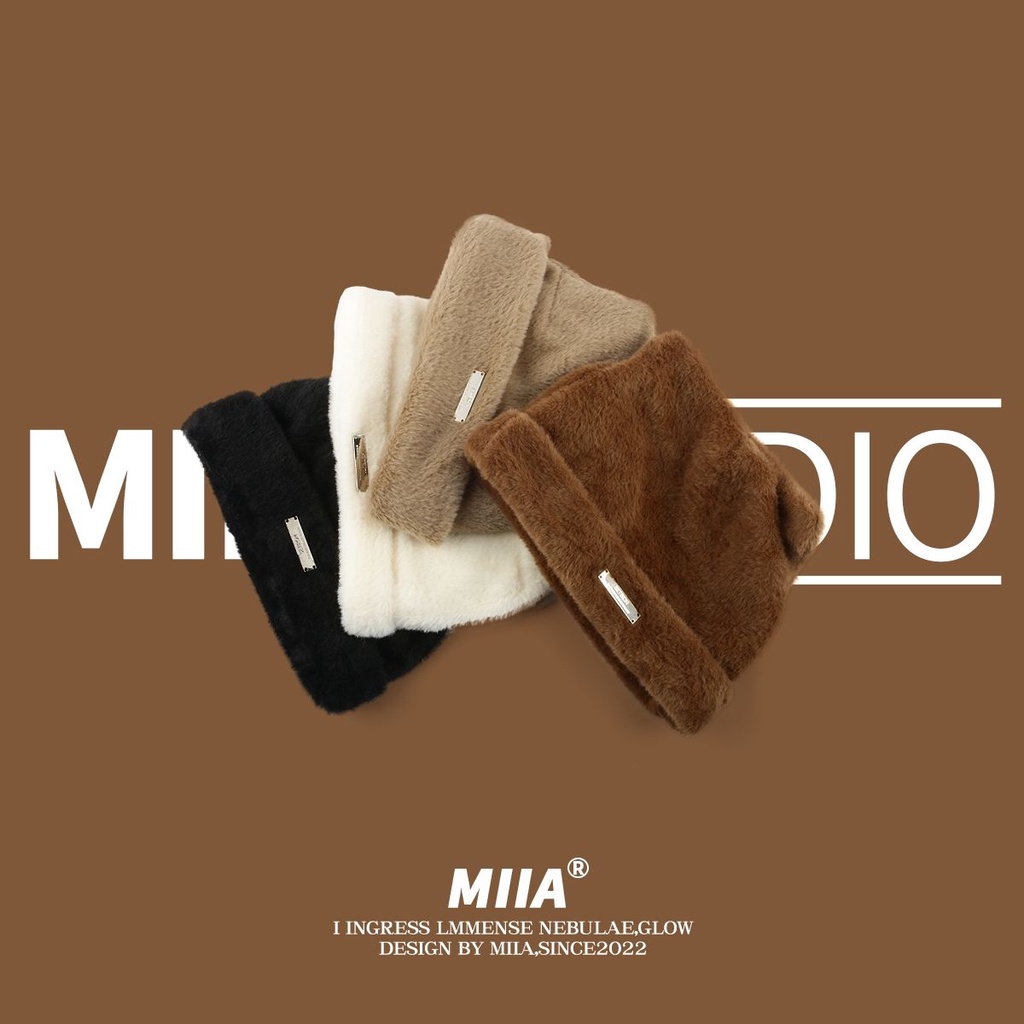 Mũ Len Giả Lông Chồn Hình Tai Mèo Dễ Thương Cho Nữ