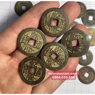 01 xu thật càn long thông bảo, hàng vớt sông còn đẹp sạch chữ rõ nét sưu tầm