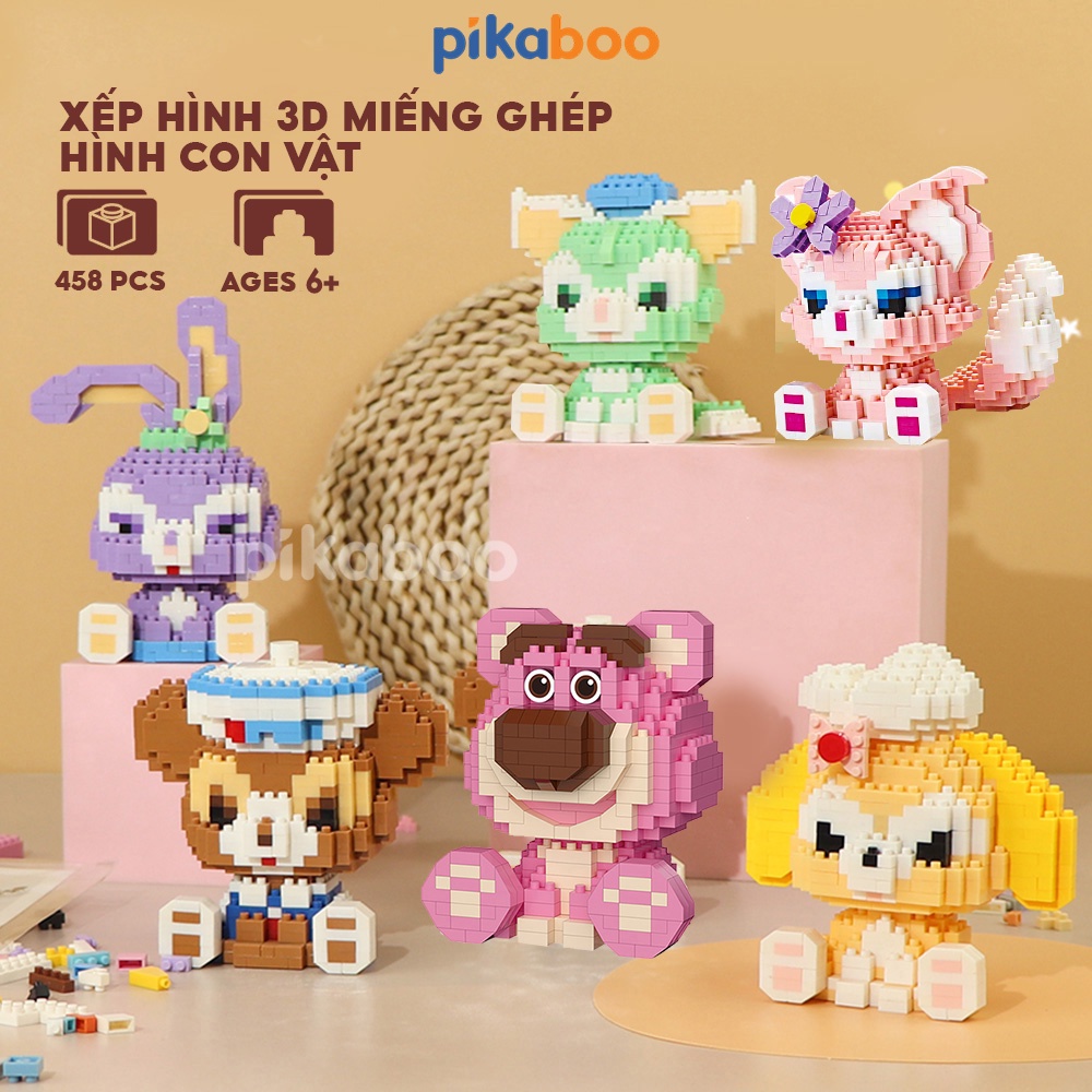 Đồ chơi lắp ráp xếp hình 3D mô hình động vật hoạt hình cao cấp Pikaboo, mô hình lắp ráp mẫu mã đa dạng