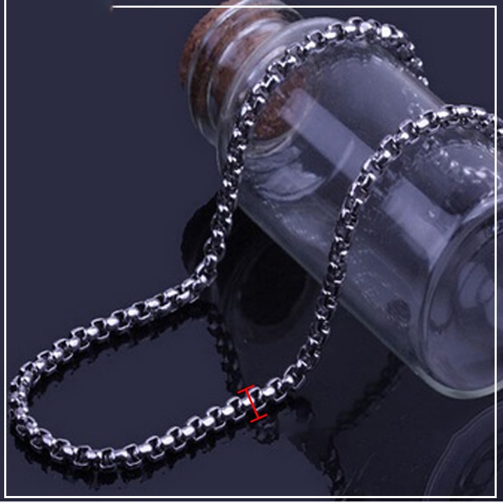 Dây chuyền cao cấp cho trẻ em inox kiểu bông dừa khít màu trắng siêu đẹp không đen, không gỉ, an toàn cho sức khỏe