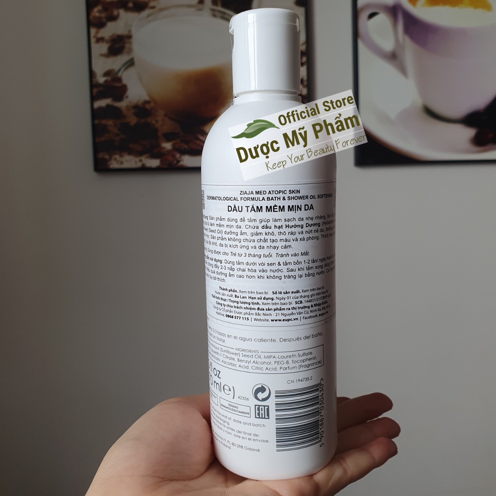 Sữa Tắm Mềm Mịn Da Ziaja Med Atopic Skin Dermatological Formula Bath & Shower Oil Softening 270ml